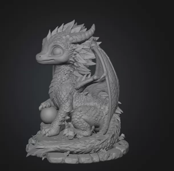 Blossom Baby Dragon STL File for 3D Print - Model preview 12