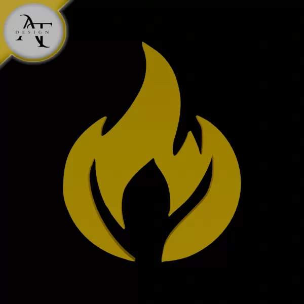 Simple Flame Symbol - 2D Art - Model preview 1