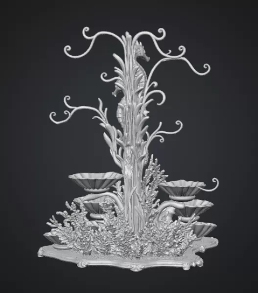 Seahorse Coral Shell Bowl Organizer STL File for 3D Print - Model preview 15