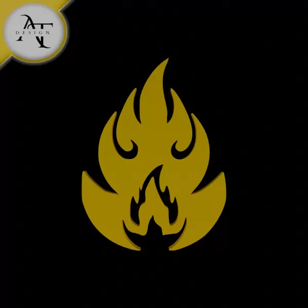Simple Flame Symbol - 2D Art - Model preview 1