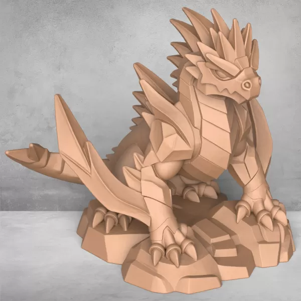 Medieval Dragon Warrior Statue - Model preview 6