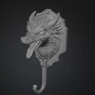 Dragon Wall Hook – STL File for 3D Printing - Model thumbnail 8