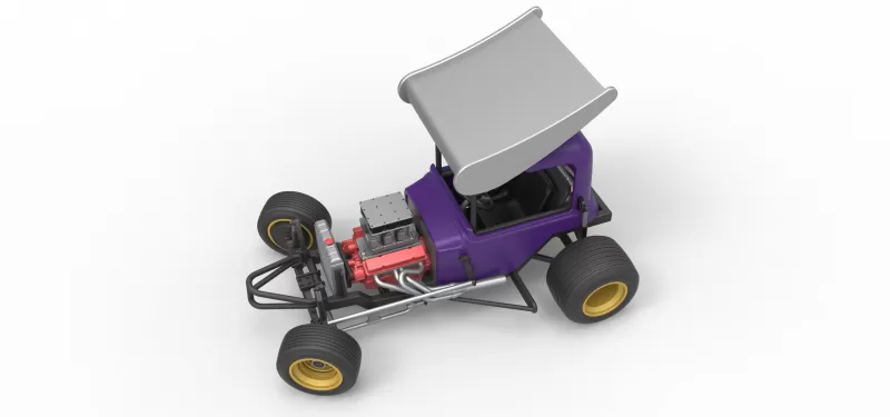 Vintage Winged Supermodified for Dirt while turning Scale 1:25 - Model preview 4