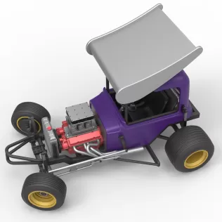 Vintage Winged Supermodified for Dirt while turning Scale 1:25 - Model thumbnail 4