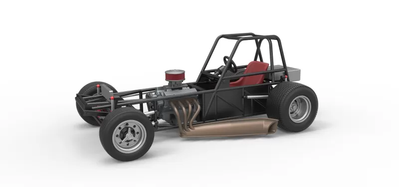 Vintage Dirt Modified stock car Base Version 3 Scale 1:25 - Model preview 1