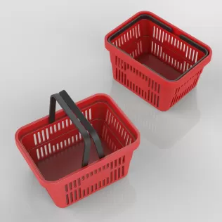 3D Mini Shopping Basket, Organizer Storage Box, Home & Office - Model thumbnail 4