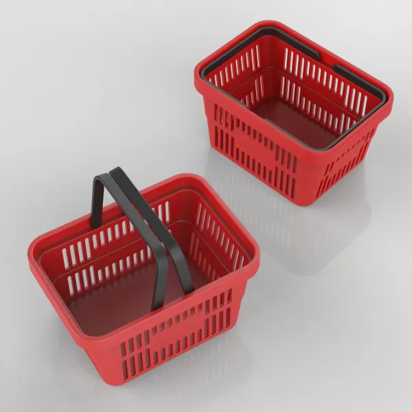 3D Mini Shopping Basket, Organizer Storage Box, Home & Office - Model preview 4