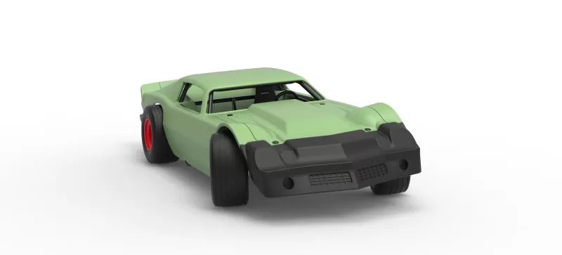 Vintage Dirt late model Race car Version 3 while turning 1:25 - Model preview 26