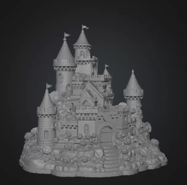 Sunflower Fantasy Castle STL File for 3D Print - Model preview 16