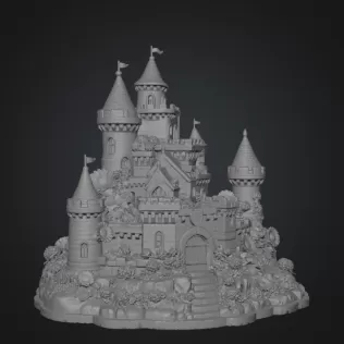 Sunflower Fantasy Castle STL File for 3D Print