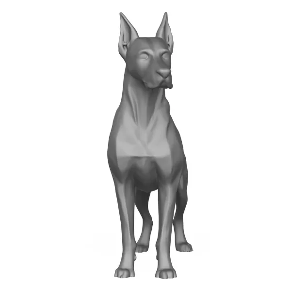 Doberman Dog 3D Print Model - Model preview 2