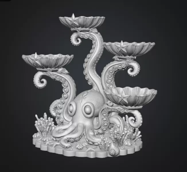 Magical Ocean Octopus Organizer STL File for 3D Print - Model preview 14