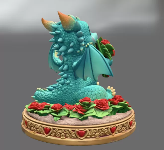 Romantic Dragon STL File for 3D Print - Model preview 6
