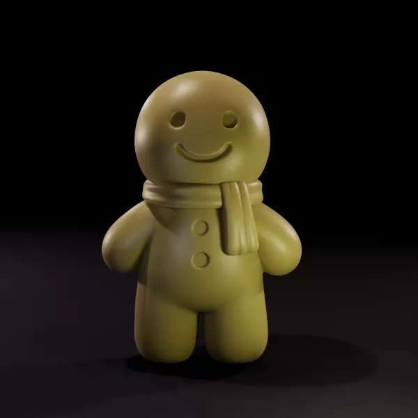 Cute Winter Gingerbread Character Figurine - Model preview 1