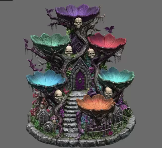 Haunted Hollow Gothic Organizer STL File for 3D Print - Model preview 7