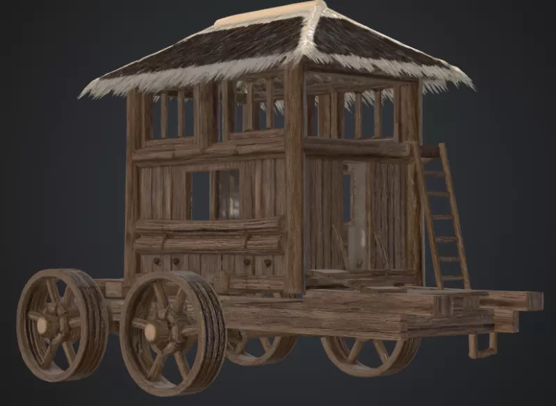 Belagerungsturm mit raedern - Model preview 3