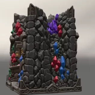 Fantasy Mining Tunnel Book Nook STL File for 3D Print - Model thumbnail 10