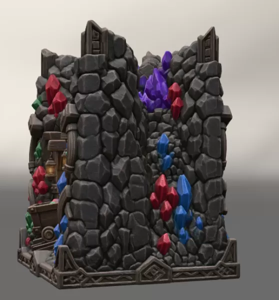 Fantasy Mining Tunnel Book Nook STL File for 3D Print - Model preview 10