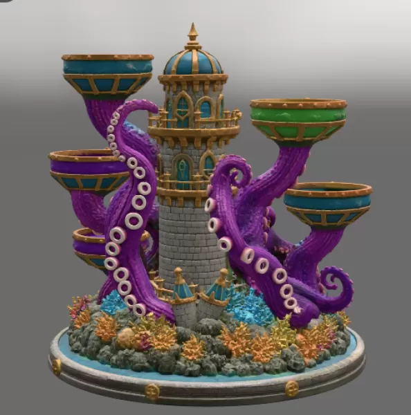 Kraken Citadel Organizer STL File for 3D Print - Model preview 10