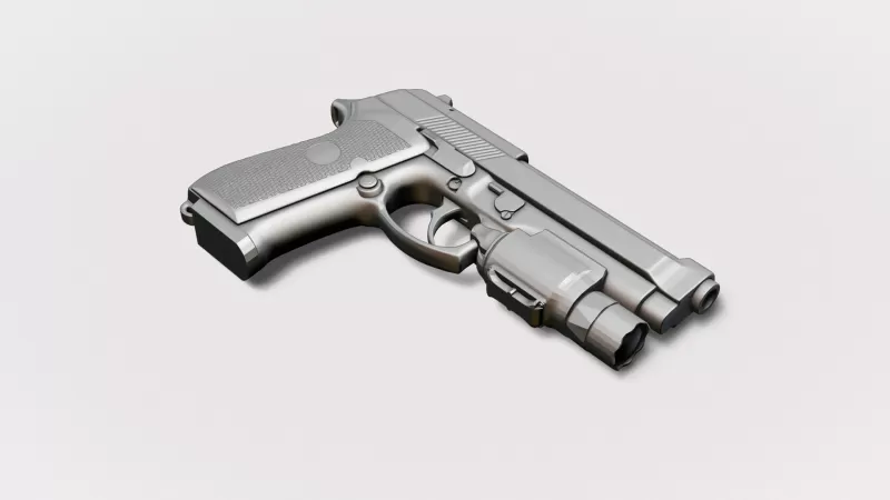 Beretta M9 with Tactical Flashlight #RoZ - Model preview 3