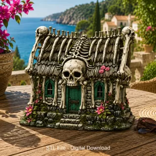 Gothic Bone House STL File for 3D Print - Model thumbnail 2
