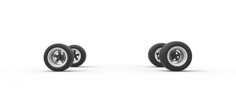 Wheel set of Asphalt Supermodified stock car V2 Scale 1:25 - Model preview 4