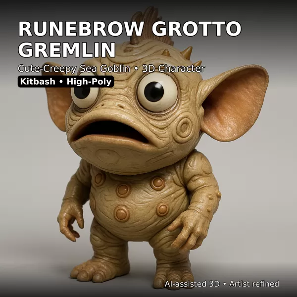 Sea Goblin Monsters – 10 High-Poly Kitbash Creature Pack - Model preview 16