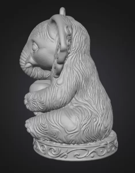 Cute Elephant Pendant — Heart Holding Figurine - Model preview 2