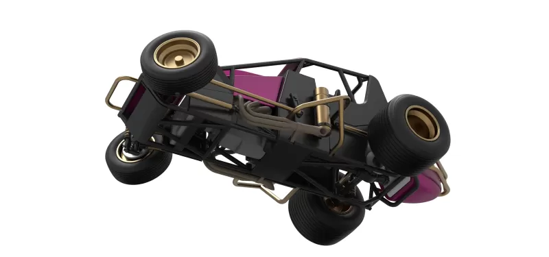 Dirt Silver Crown Car while turning Scale 1:25 - Model preview 3