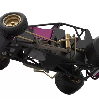 Dirt Silver Crown Car while turning Scale 1:25 - Model thumbnail 3