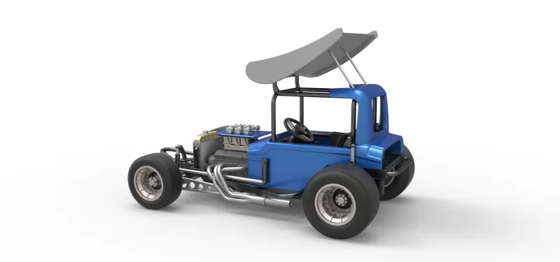 Vintage Winged Supermodified stock car Version 2 Scale 1:25 - Model preview 12