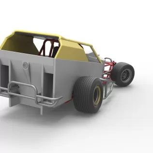 Vintage Dirt Modified stock car V7 while turning Scale 1:25 - Model thumbnail 18