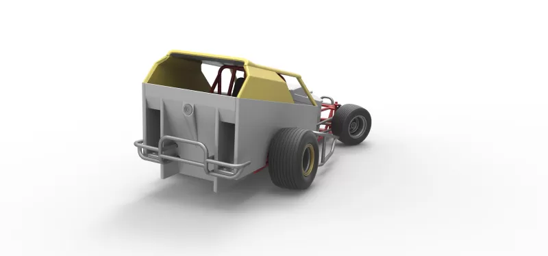 Vintage Dirt Modified stock car V7 while turning Scale 1:25 - Model preview 18