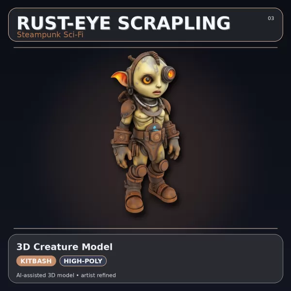 Mythic & Mech Character Collection – High-Poly Kitbash 3D Model - Model preview 6