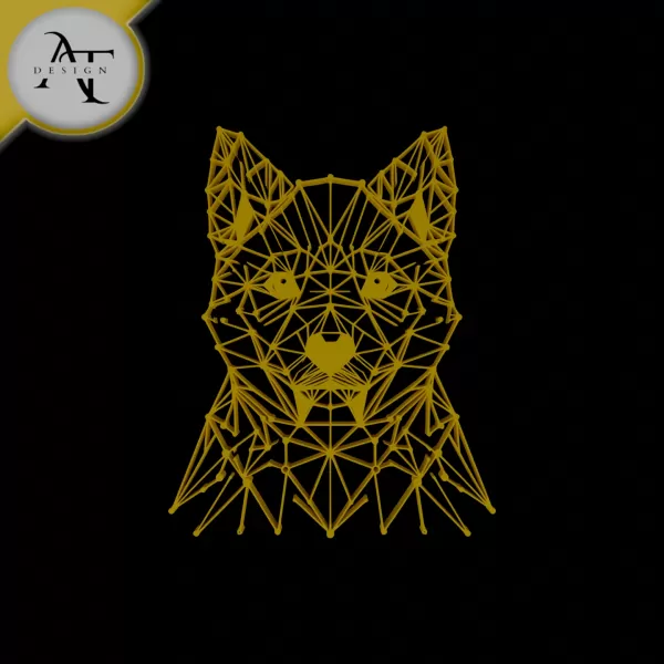 Dog - Geometric - 2D Wall Art Decor - Model preview 1
