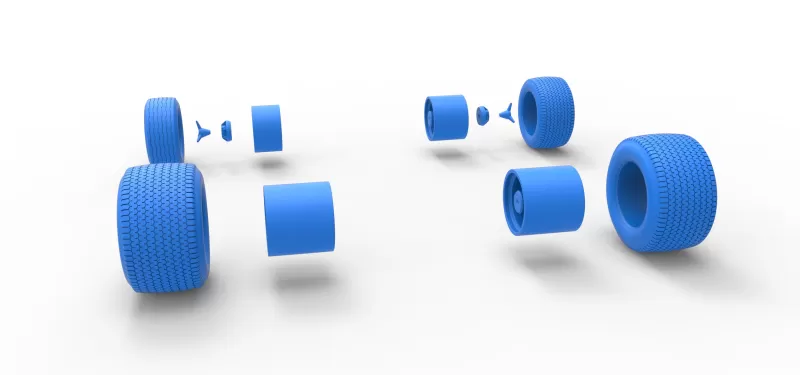 Wheel set of Northeast Dirt Modified stock car V5 Scale 1:25 - Model preview 16