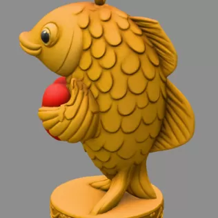 Cute Fish with Heart STL File — Digital Download for 3D print - Model thumbnail 4
