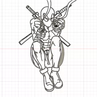 Silhouette Deadpool - Marvel Wall Art