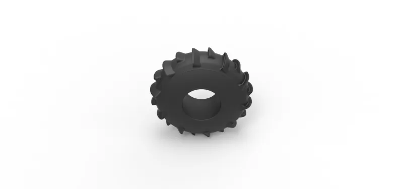 Dirt dragster rear tire at speed Scale 1:25 - Model preview 6