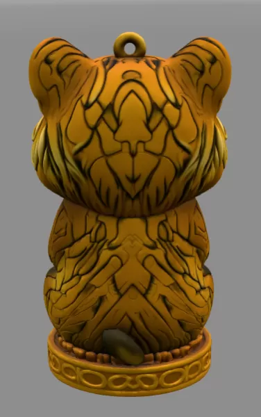 Cute Tiger with Heart – 3D Printable STL File - Model preview 5
