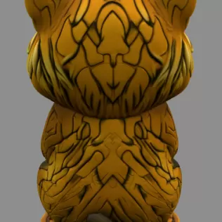 Cute Tiger with Heart – 3D Printable STL File - Model thumbnail 5