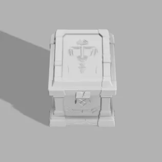 Cursed Tombstone Box - Gothic Halloween Container - Model thumbnail 2