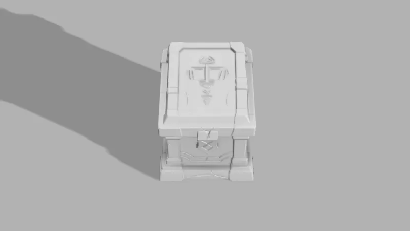 Cursed Tombstone Box - Gothic Halloween Container - Model preview 2