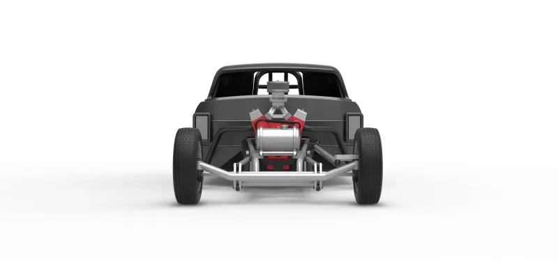 Front engine old school dragster with shell V12 Scale 1:25 - Model preview 7