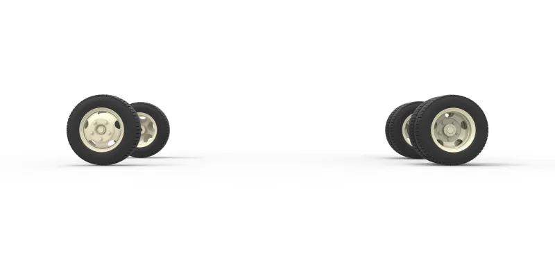 Wheel Set of Vintage truck Scale 1:25 - Model preview 4