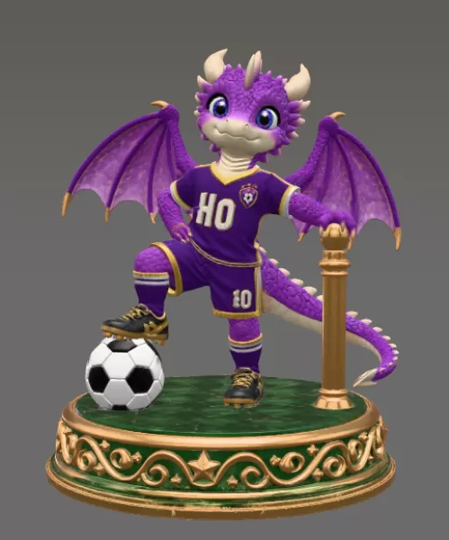 Fantasy Football Dragon STL for 3D Printing - Model preview 3