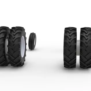 Wheel Set of Racing Combine Harvester Version 2 Scale 1:25 - Model thumbnail 3
