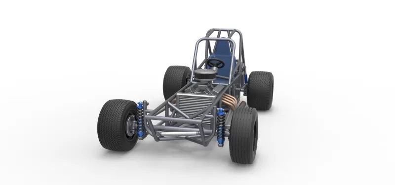 Vintage Dirt Modified stock car Base Version 5 Scale 1:25 - Model preview 5