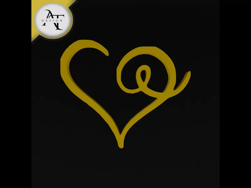 Simple Heart Symbol - 2D Art - Model preview 1