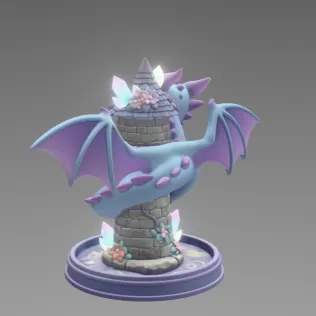 Tower Dragon Key or Jewelry Holder STL File for 3D Print - Model thumbnail 7